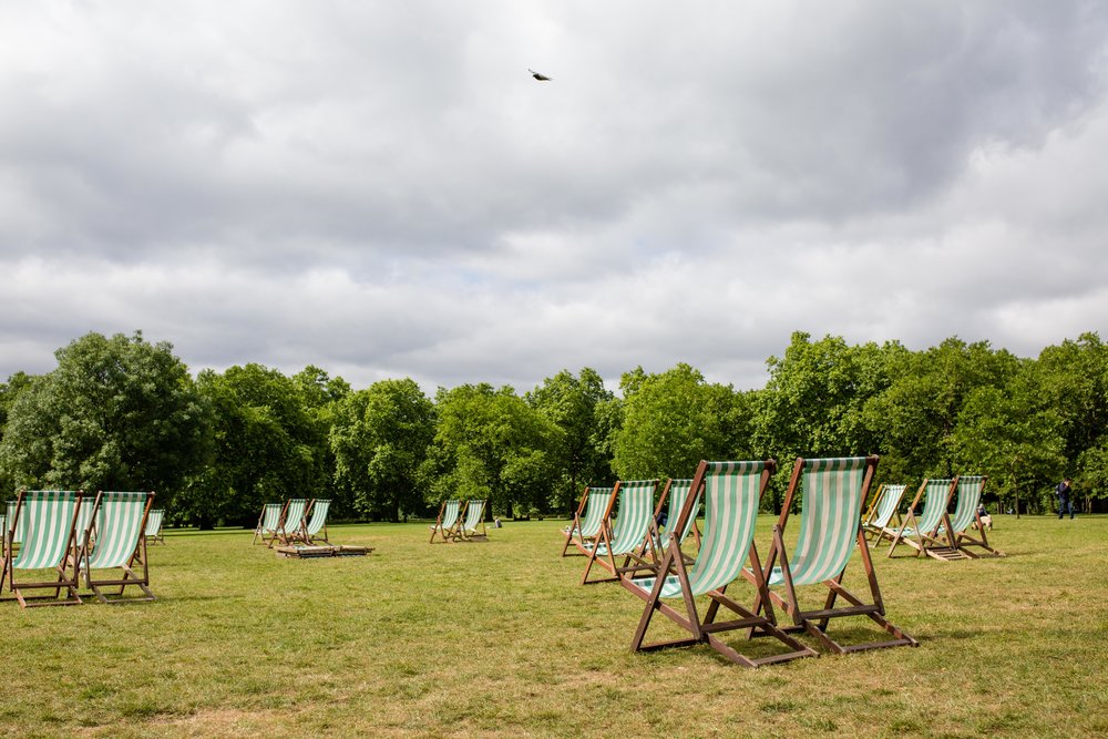 Deck chairs at the ready in Green Park 