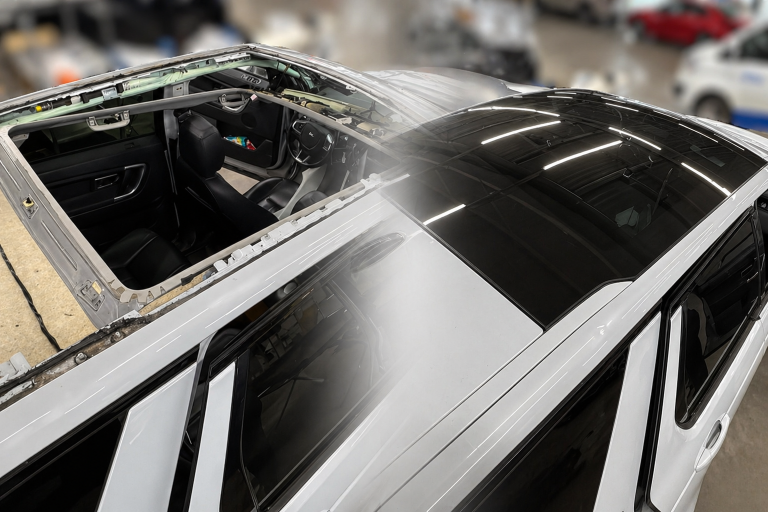 Discovery car roof glass change.
Discovery katuseklaasi vahetus.

