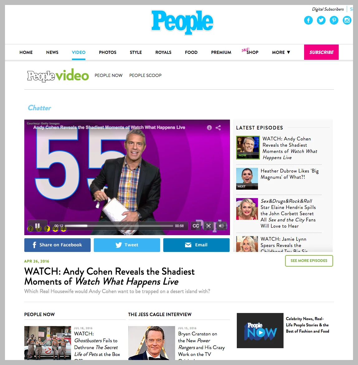 Watch Andy Cohen on PEOPLE