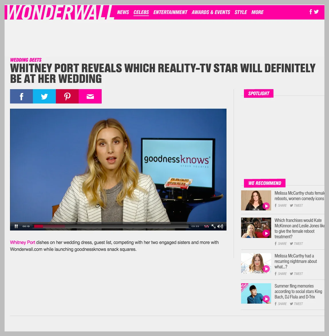 Watch Whitney Port on Wonderwall