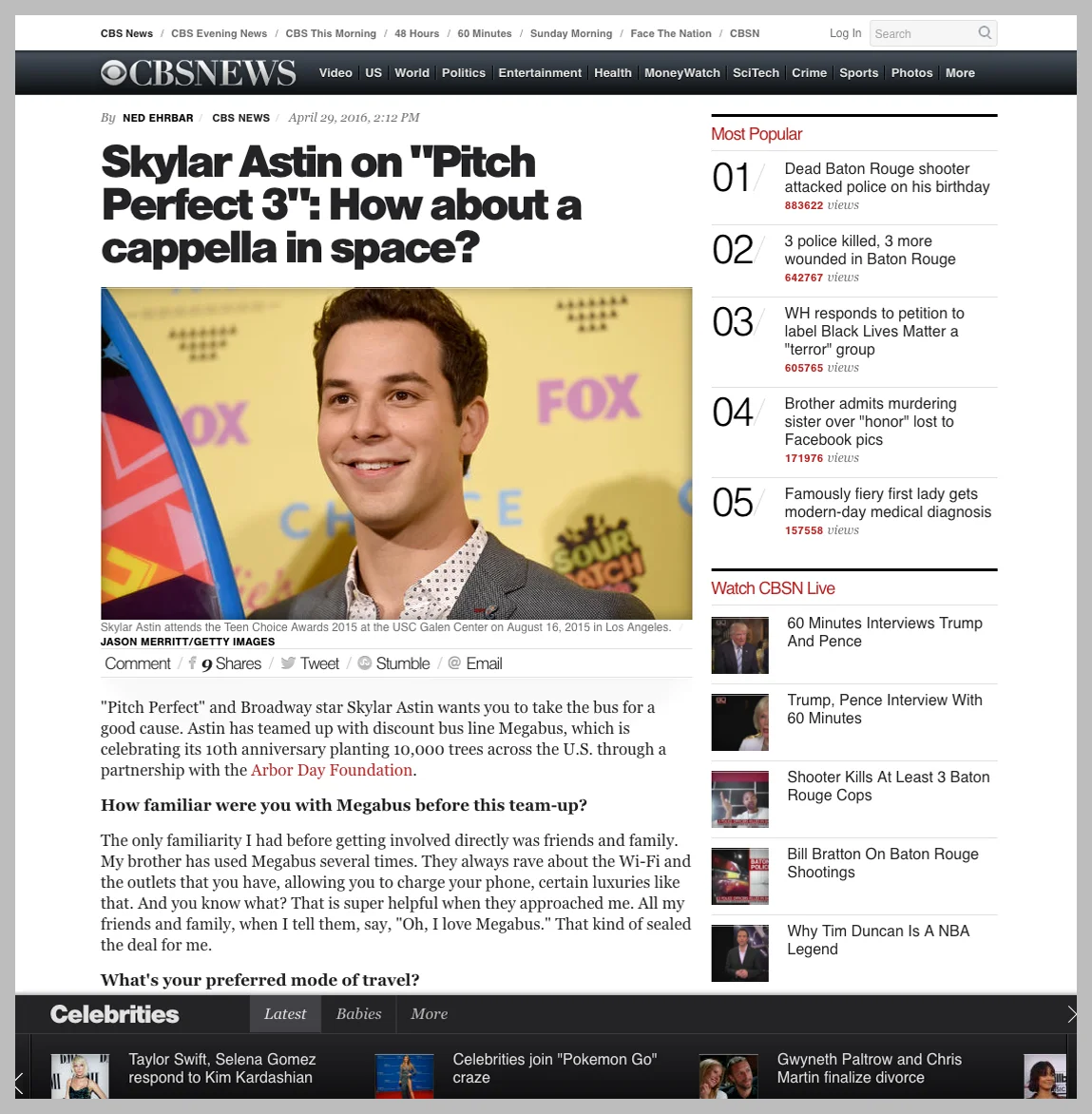  Watch Skylar Astin on CBS NEWS