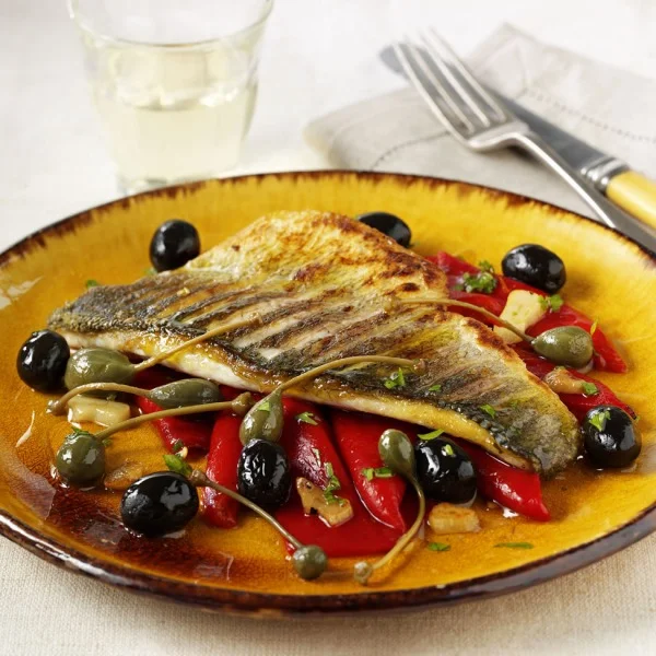 Lubina A La Sarten Con Aceitunas Piquillos Y Fino Tapas Revolution Spanish Tapas Bar Restaurant<script async src=
