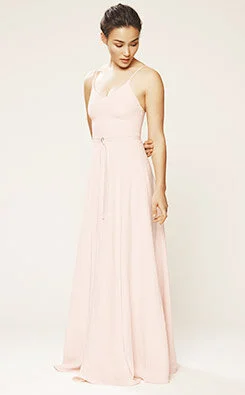 Slip dress style maxi gown in blush from the SJP X GILT collection