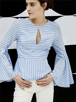 Bell Sleeve Blouse, Scripted