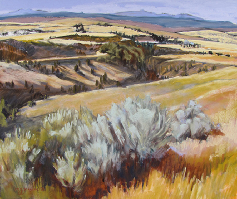Canyon Creek Splits the Bench Pastel Ivinson Hospital