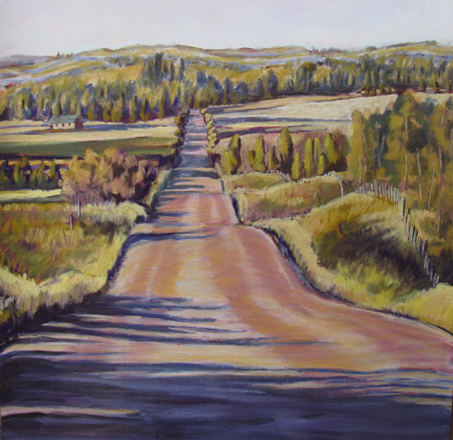 Stateline Road.  Pastel.  Wyoming State Art Collection.