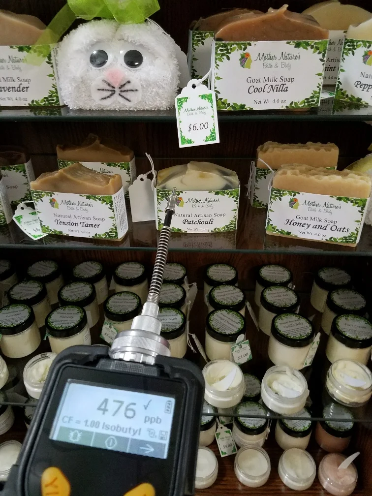 Vapor Intrusion pre-sampling inspection of building interior and retail products using part per billion (PPB) photo-ionization detector (PID)