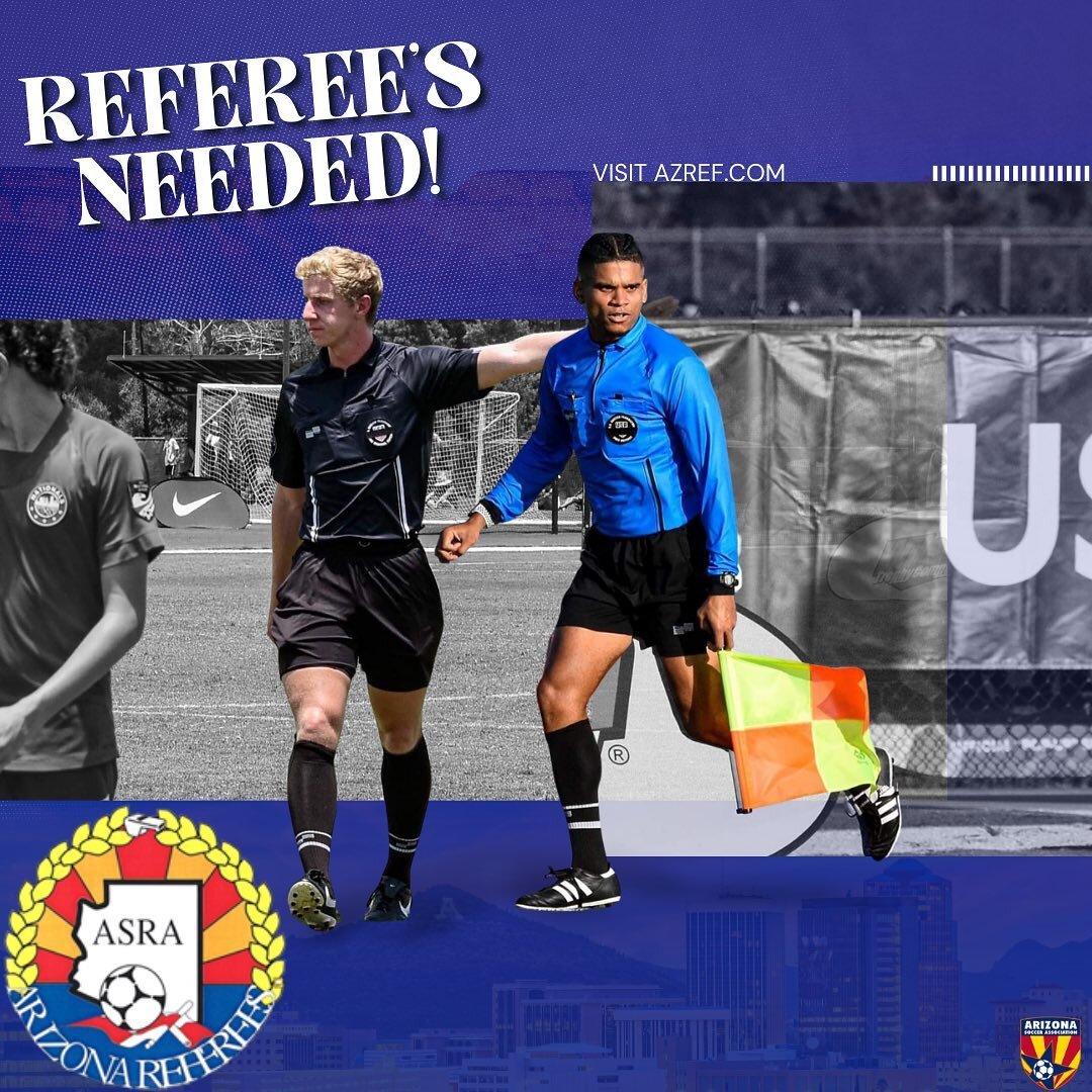 With the number of games being at a all time HIGH in Arizona the need for referees is rapidly growing! 
Stay involved in the sport and become a referee! We have field courses all around the state within the upcoming month don&rsquo;t waste time visit