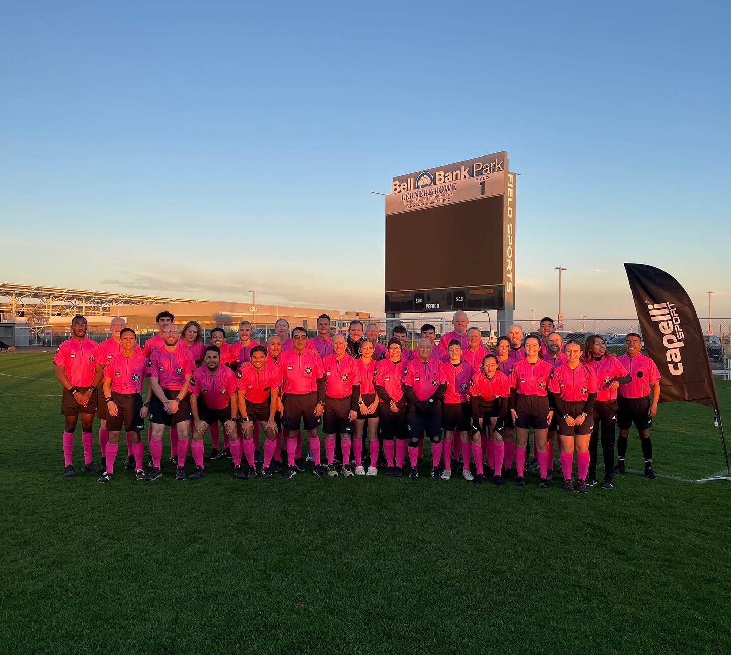 Today concluded the Far West ODP Championships with the final matches at Bell Bank Park.  Referees awarded a final match were outfitted in pink kits through the Arizona State Referee Adminstration partnership with Capelli Sport.