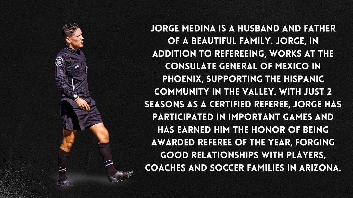 Meet Jorge Medina!
Jorge was named The 2022 Referee Of The Year! 
🎉