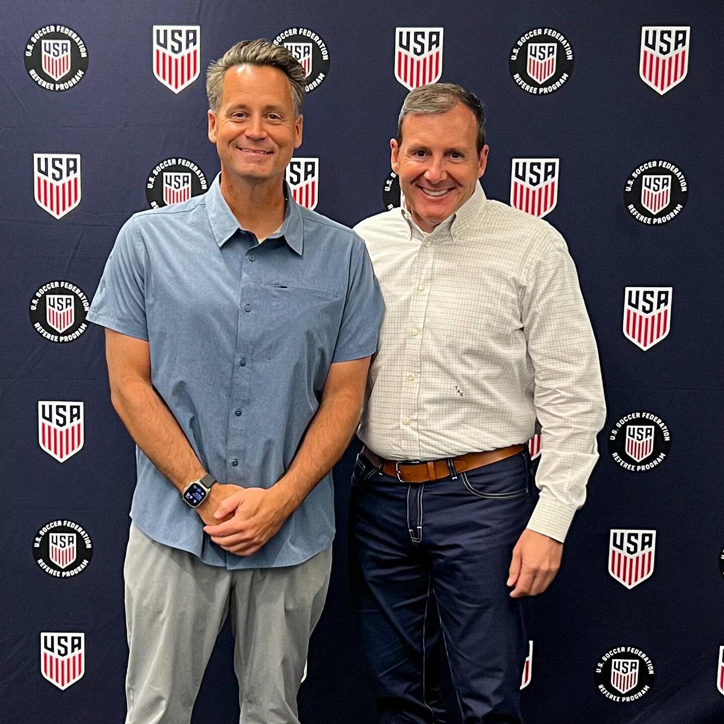 Joel Votaw (SYRA) and Todd Sergi (SRA) hard at work in US Soccers office today finding ways and learning how to improve the referee experiences in our state!