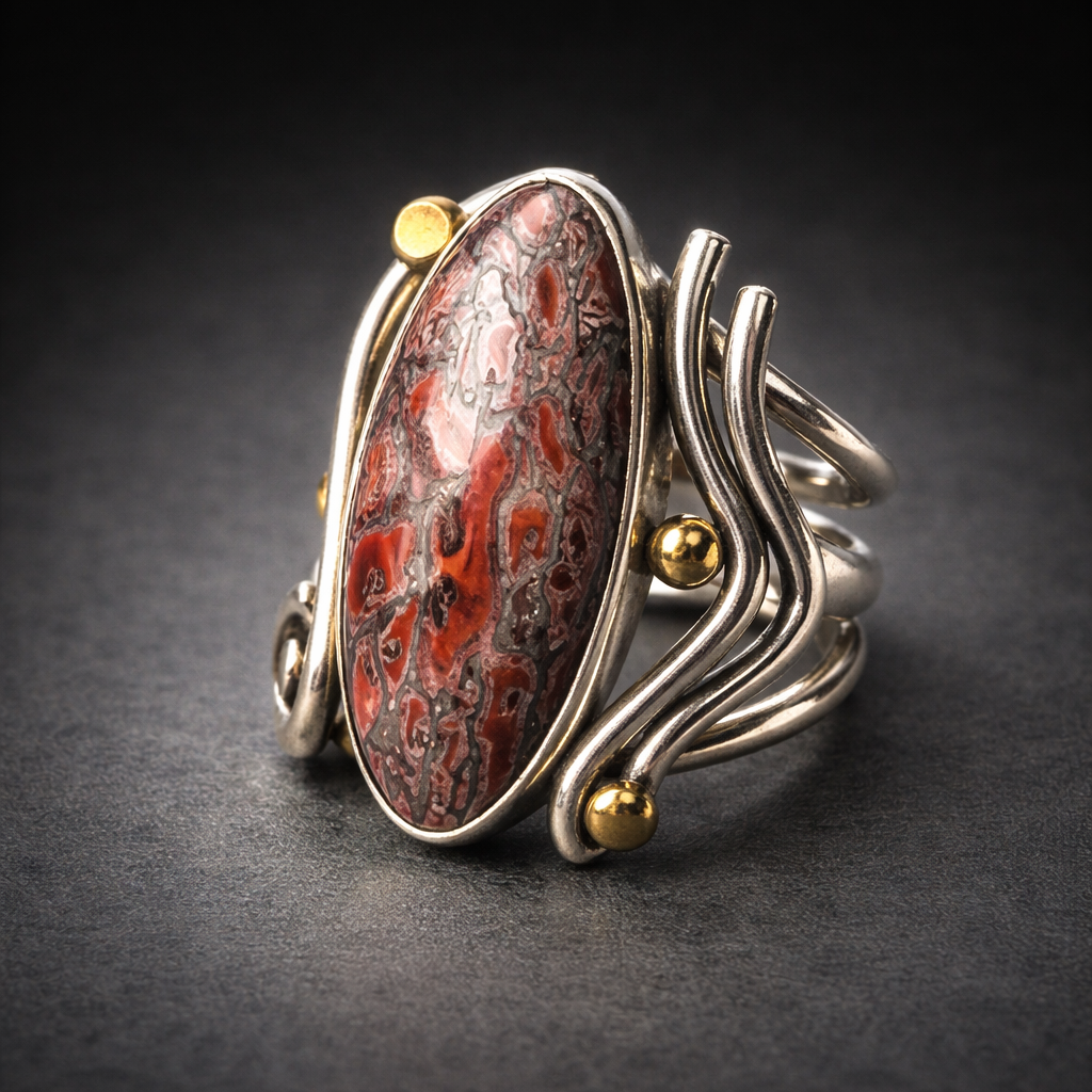 Dinosaur bone oval ring