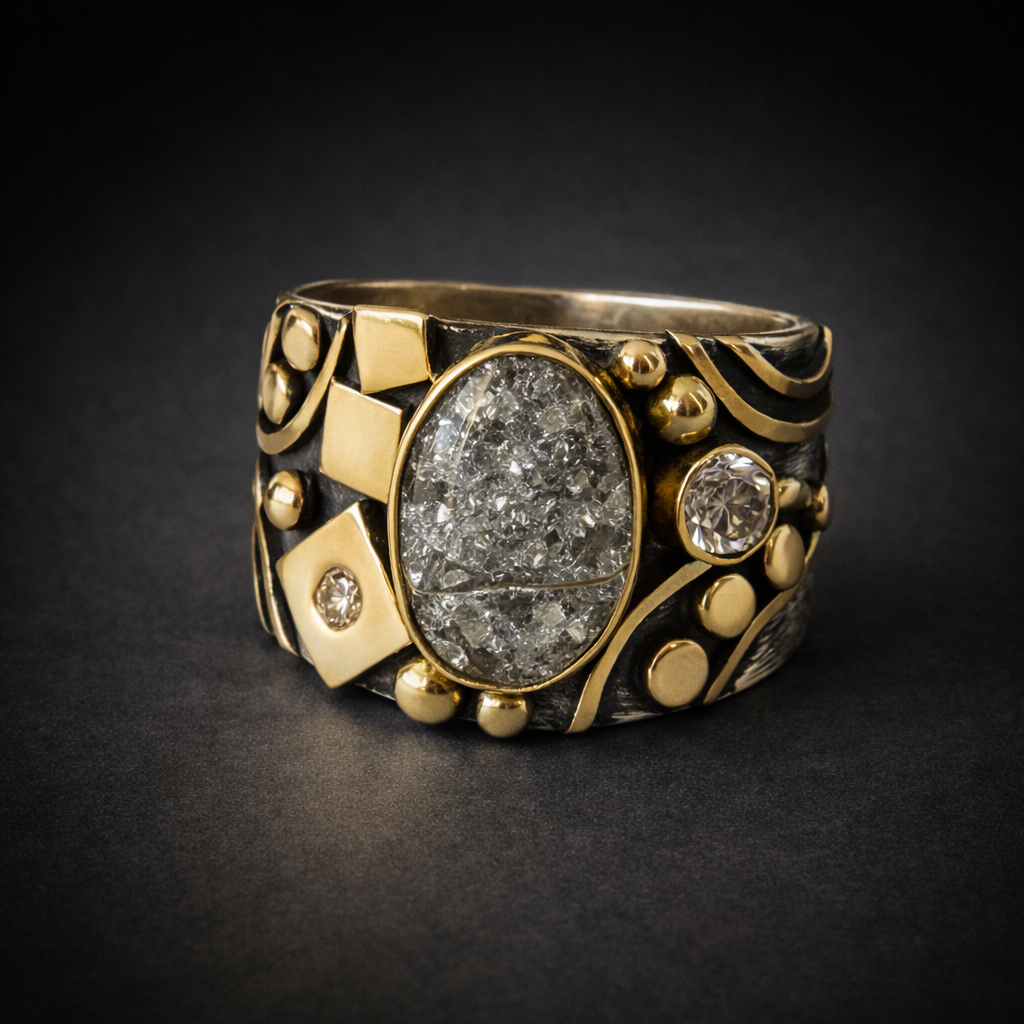 Silver in Clear Quartz Royal Ring