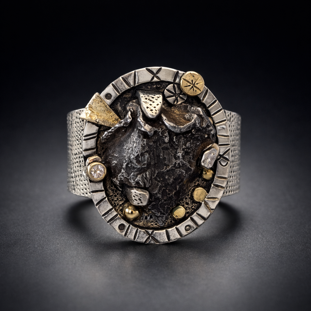Time Traveler Ring - Meteorite