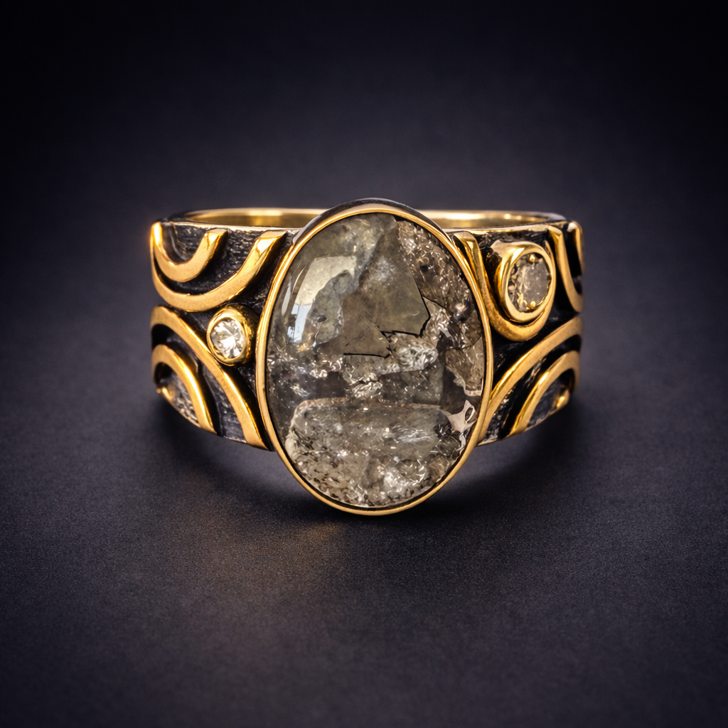 Silver in Clear Quartz Oval Ring