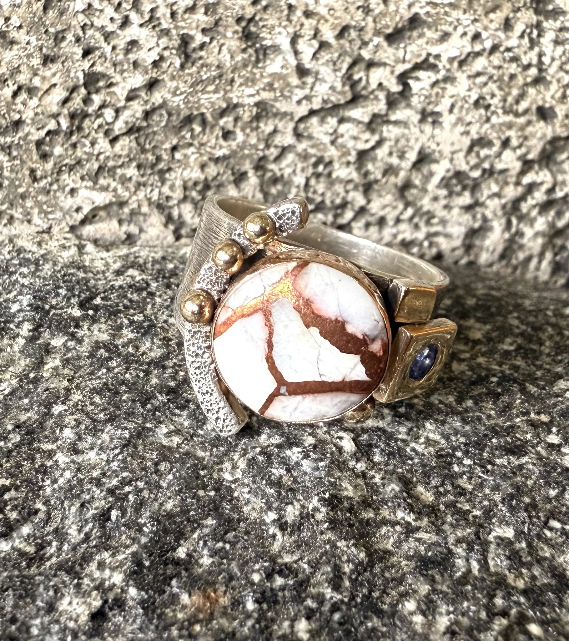 Copper in Quartz Euro Ring