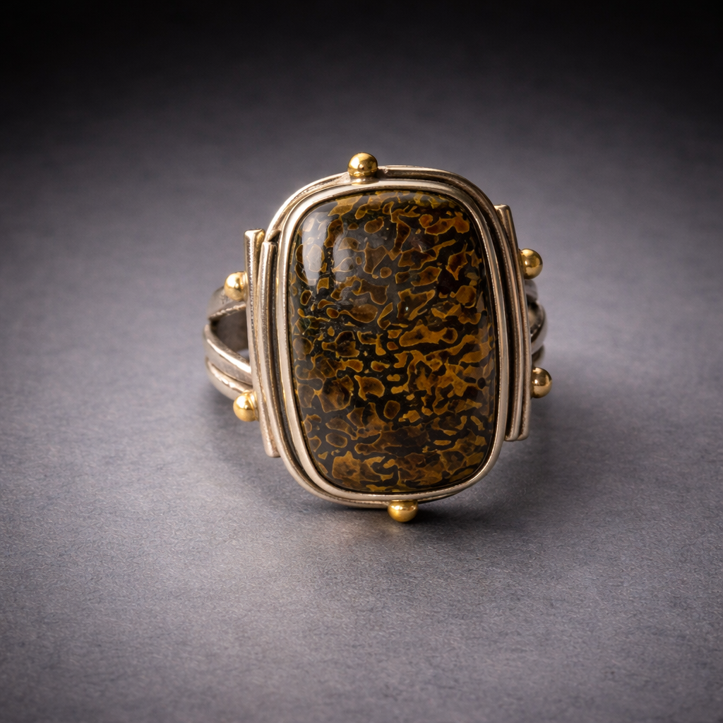 Rectangular dinosaur bone ring