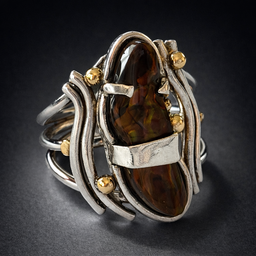 Fire Agate Ring-Open Setting