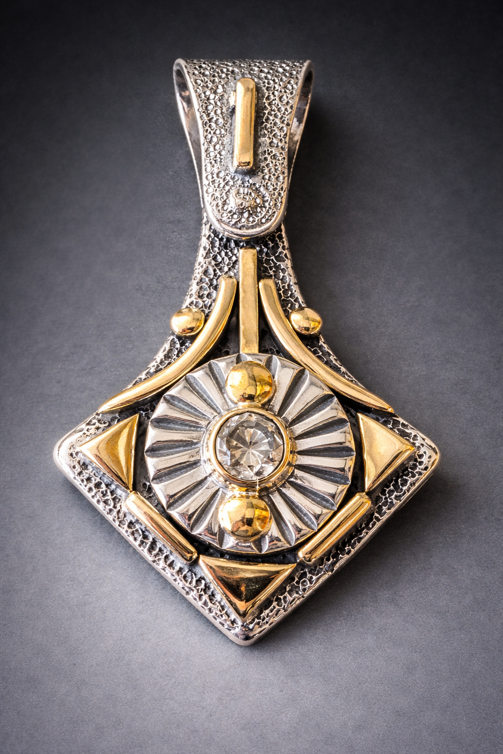 Sunburst Cognac Diamond Pendant