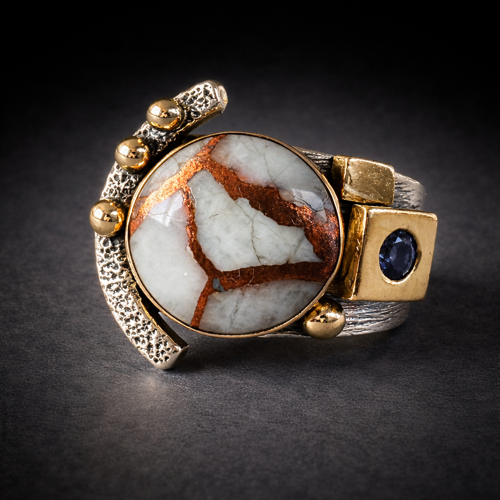 Copper in Quartz Euro Ring