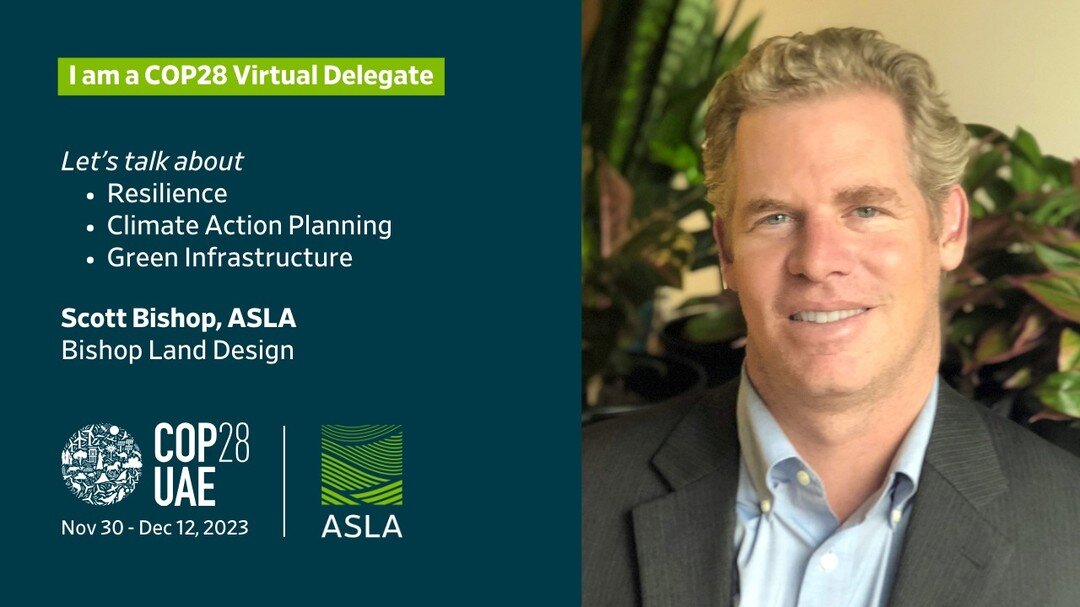 I am honored to be an ASLA virtual delegate to #COP28. My goal for COP28 is to promote urban forestry and urban greening as tools that combat impacts of the urban heat island effect. Learn more about what we will be advocating for here: https://dirt.