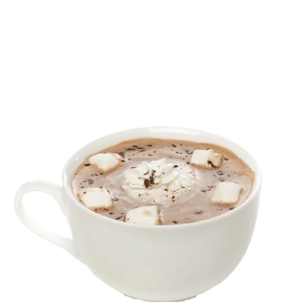 COCOA BOM Combine Coco Mochanut and your favorite hot chocolate drink in a mug. Add spiced rum as desired. Float whipped cream on top and sprinkle chocolate flakes.