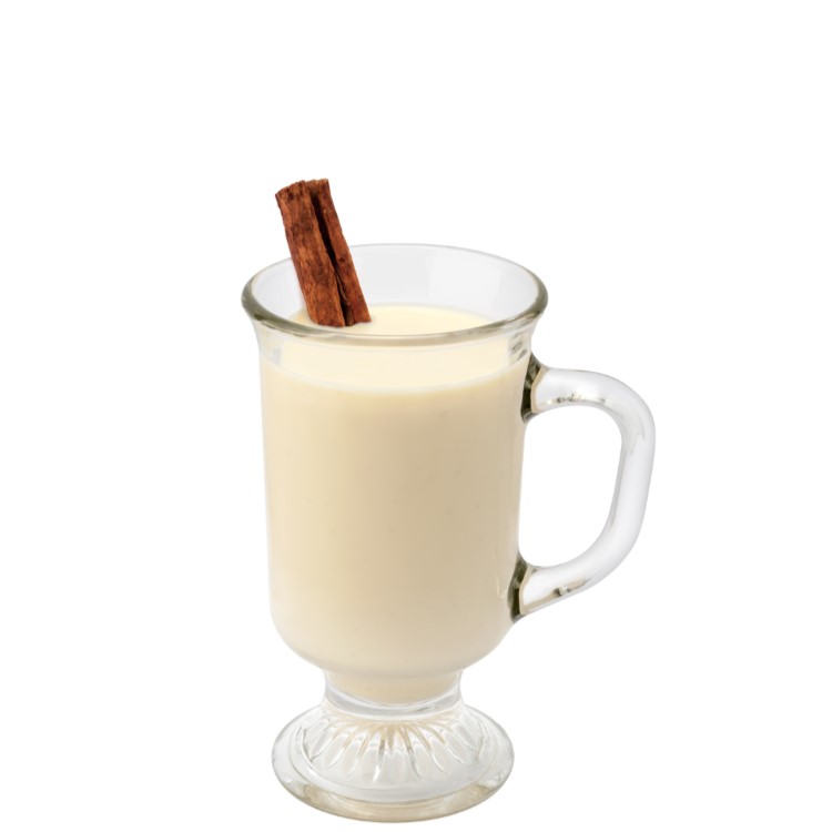 SKINNY EGG NOG DE-LITE Shake dairy-free BOM BOM Nilli Vanilli with ice and pour into glass. Garnish with a pinch of nutmeg and swirl with a cinnamon stick; cinnamon sugar and whipped cream topping optional. 