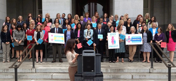 “What Color Where You, Red (anxiety) or Blue (depression)” Rally and Press Conference on the Capitol Steps With the Junior Leagues of California