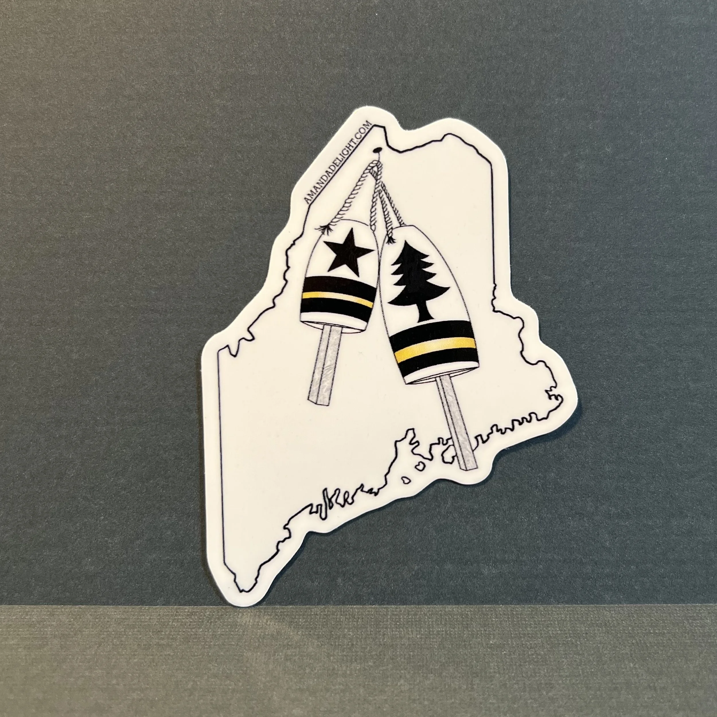 State of Maine Sticker with Buoys