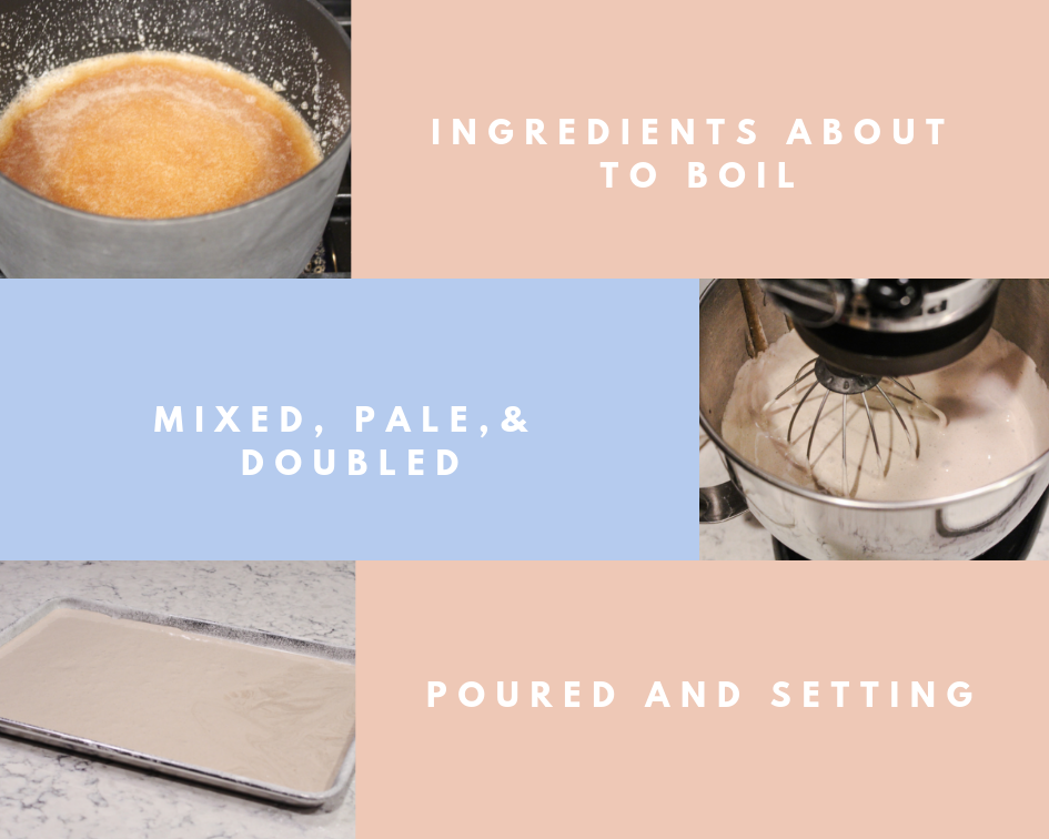 Marshmallows step by step.