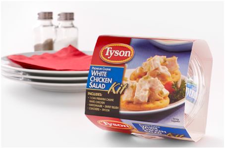 TYSON® PREMIUM CHUNK CHICKEN SALAD KIT Not everyone has time to make lunch before they go to work.