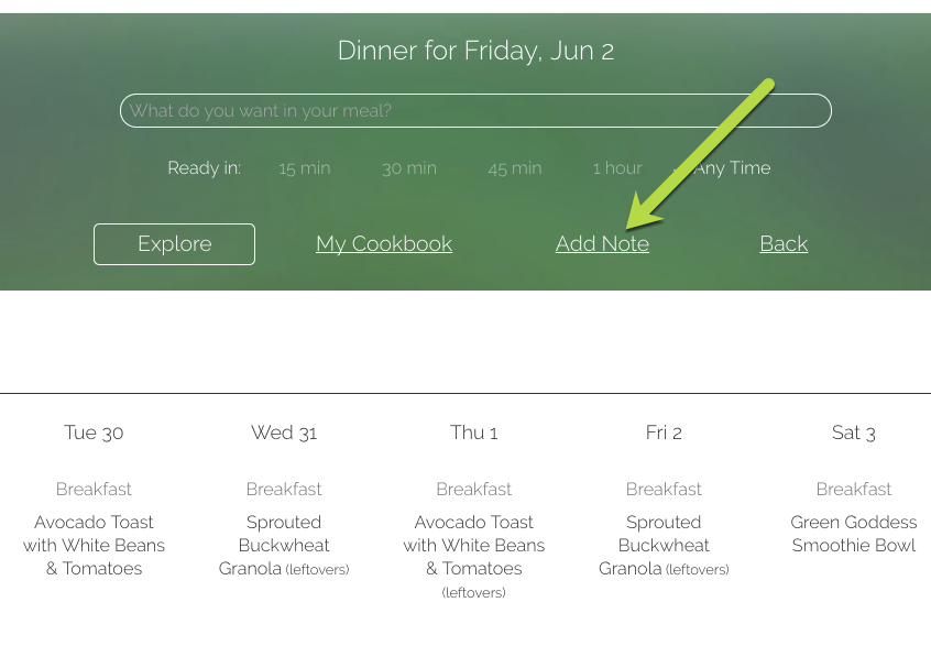 Meal planning in action