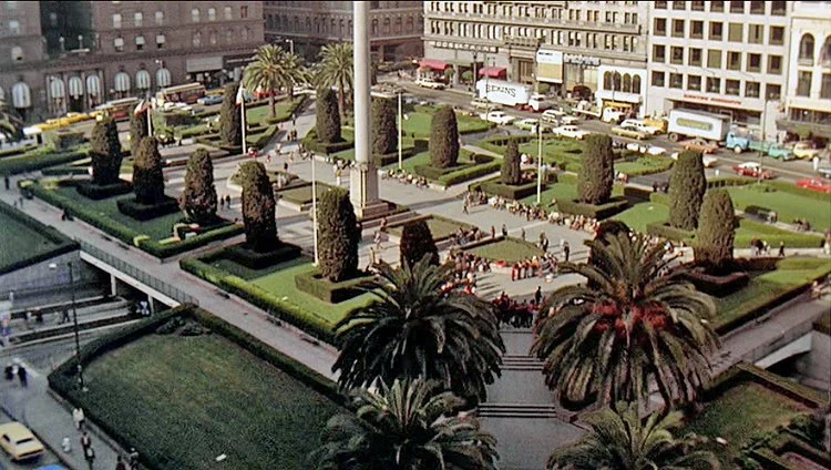 Screenshot of Union Square from "The Conversation."