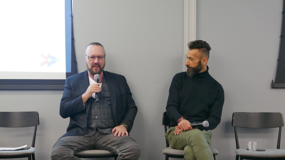  Desmond Child and Panos Panay,  VP of Innovation and Strategy, Berklee / Open Music Co-Founder,  dive into conversation about songwriting careers past, present and future 