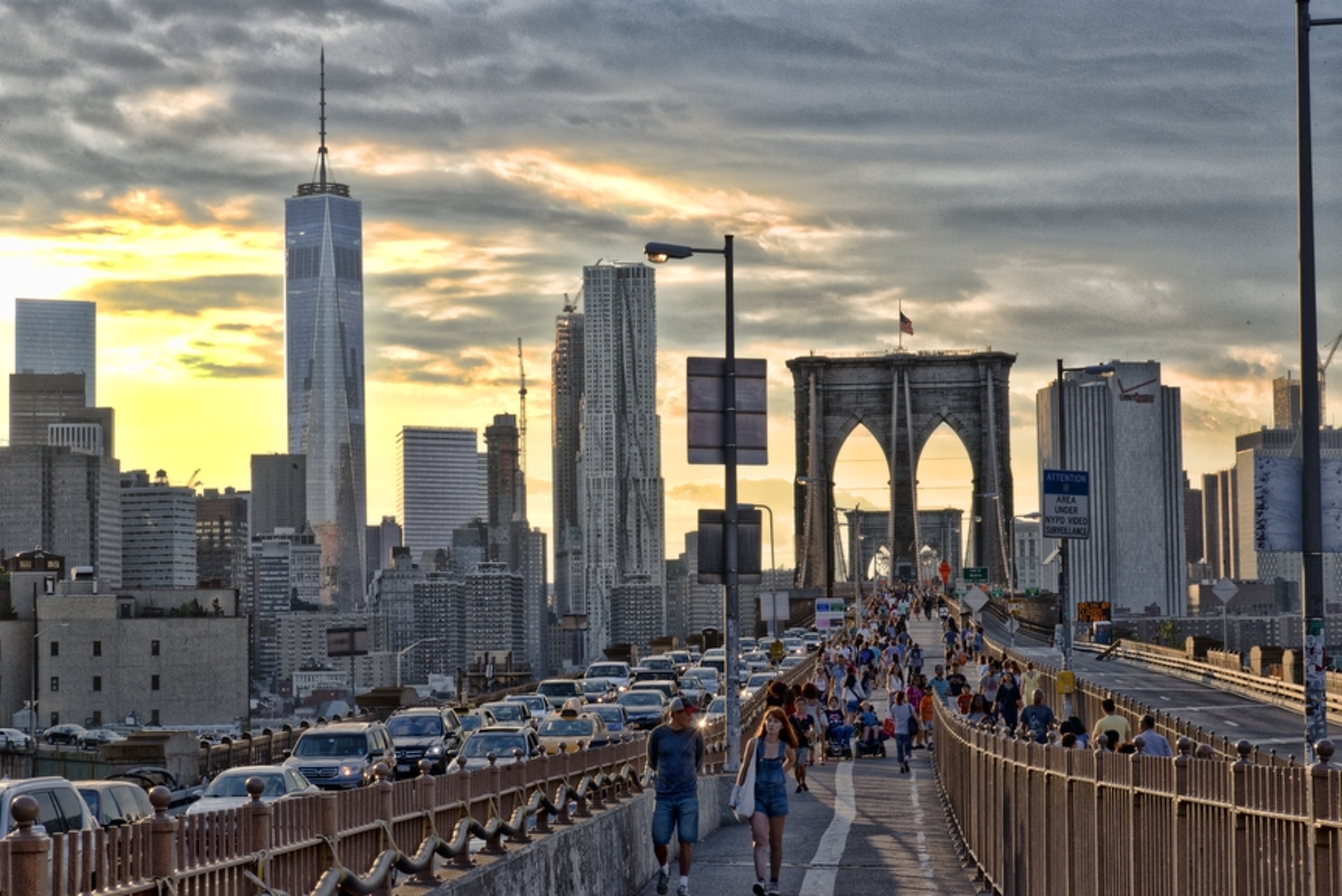  Brooklyn Bridge Looking into Manhattan 