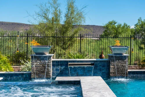 Steel Wok Pots - Sheer Descent - Custom Swimming Pool Tile.jpg