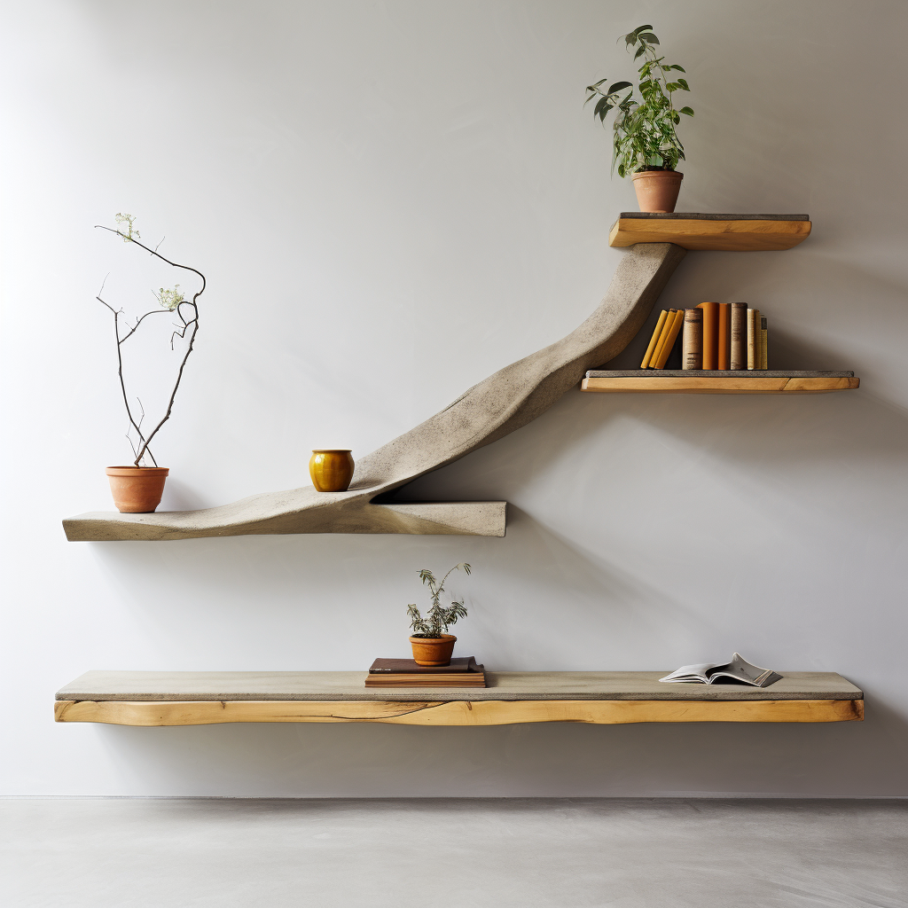 Live edge maple reading bench and shelves