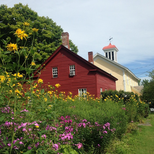 Yellow is the perfect foil for a red house!