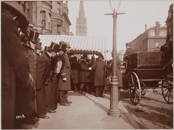 President Grover Cleveland leaving the Church