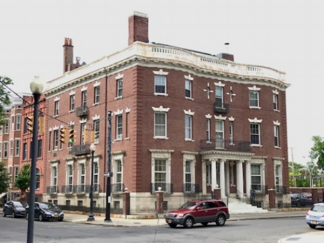 McKim Mead and White designed this large colonial revival mansion circa 1902-1904 for Benjamin Arnold