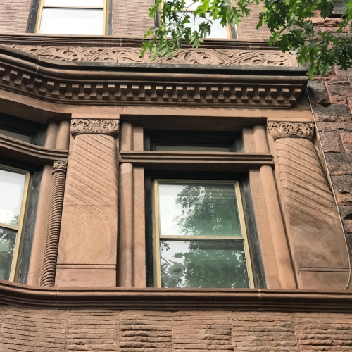 Detail of stone carving at 333 State Street