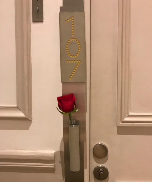 The rose outside our door was a very nice touch