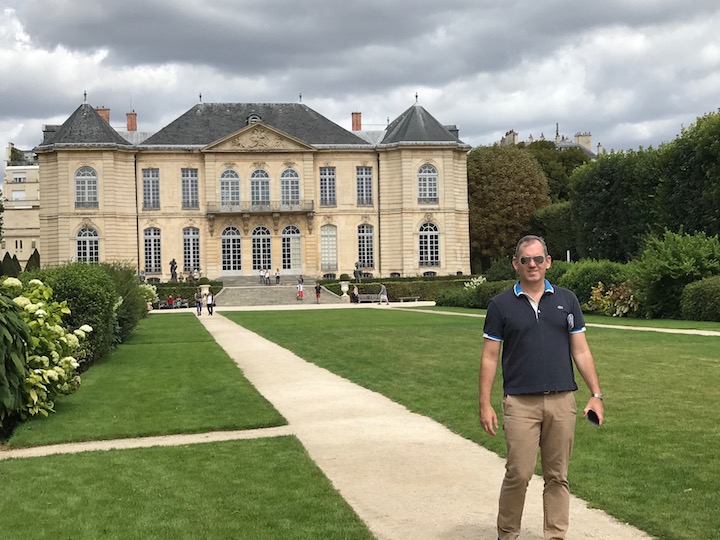 Brendan in the garden of the Hotel Biron (Musee Rodin)