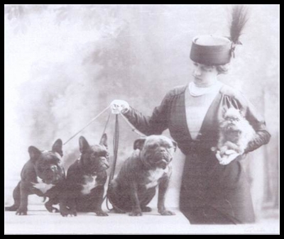 Nella with some of their french Bulldogs