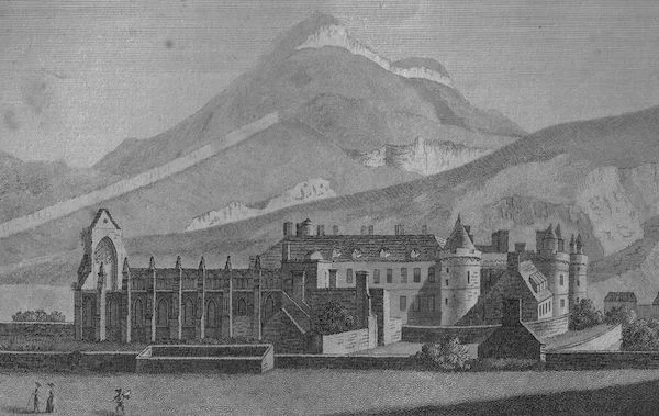An 18th century view of Holyrood Place and Abbey