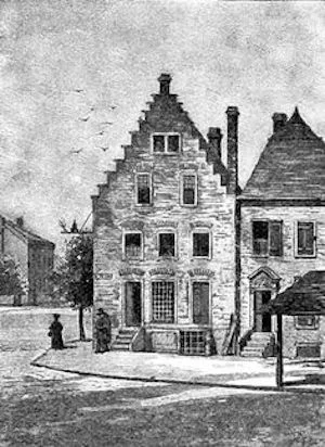 rendering of an early Dutch house in Albany
