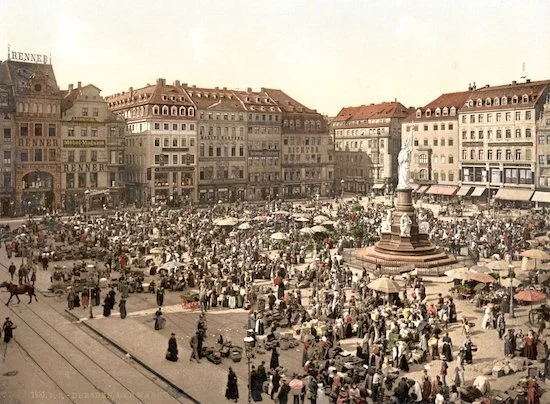 A scene of Dresden in the 1880s