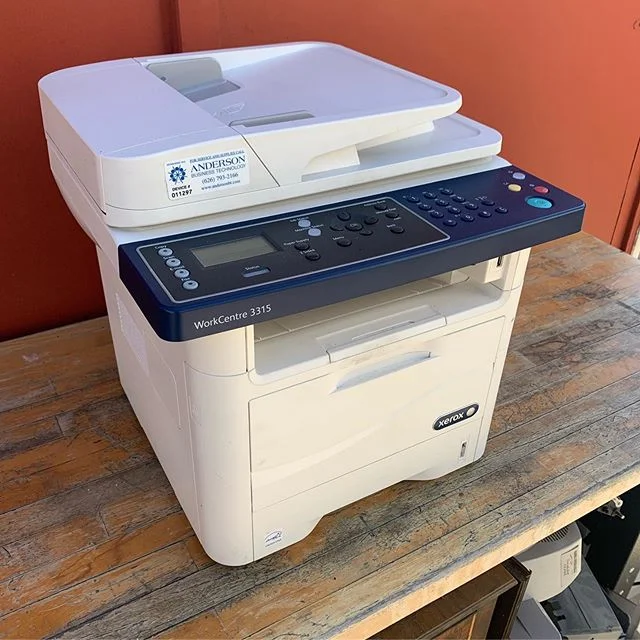 Ahh...the Xerox WorkCentre 3315. Tearing down this 5 year old mid-range laser printer yielded some interesting bits and pieces for future making: some weird DC motors with integrated gears, an internal USB cable (!), an AC power/switch assembly, fans