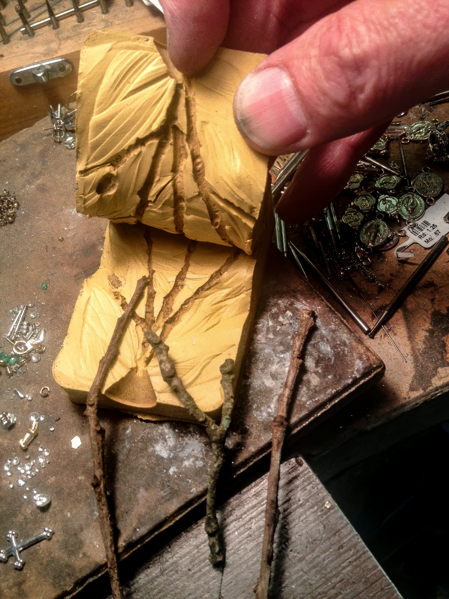 The next day, I made a mold from the twigs I had gathered...
