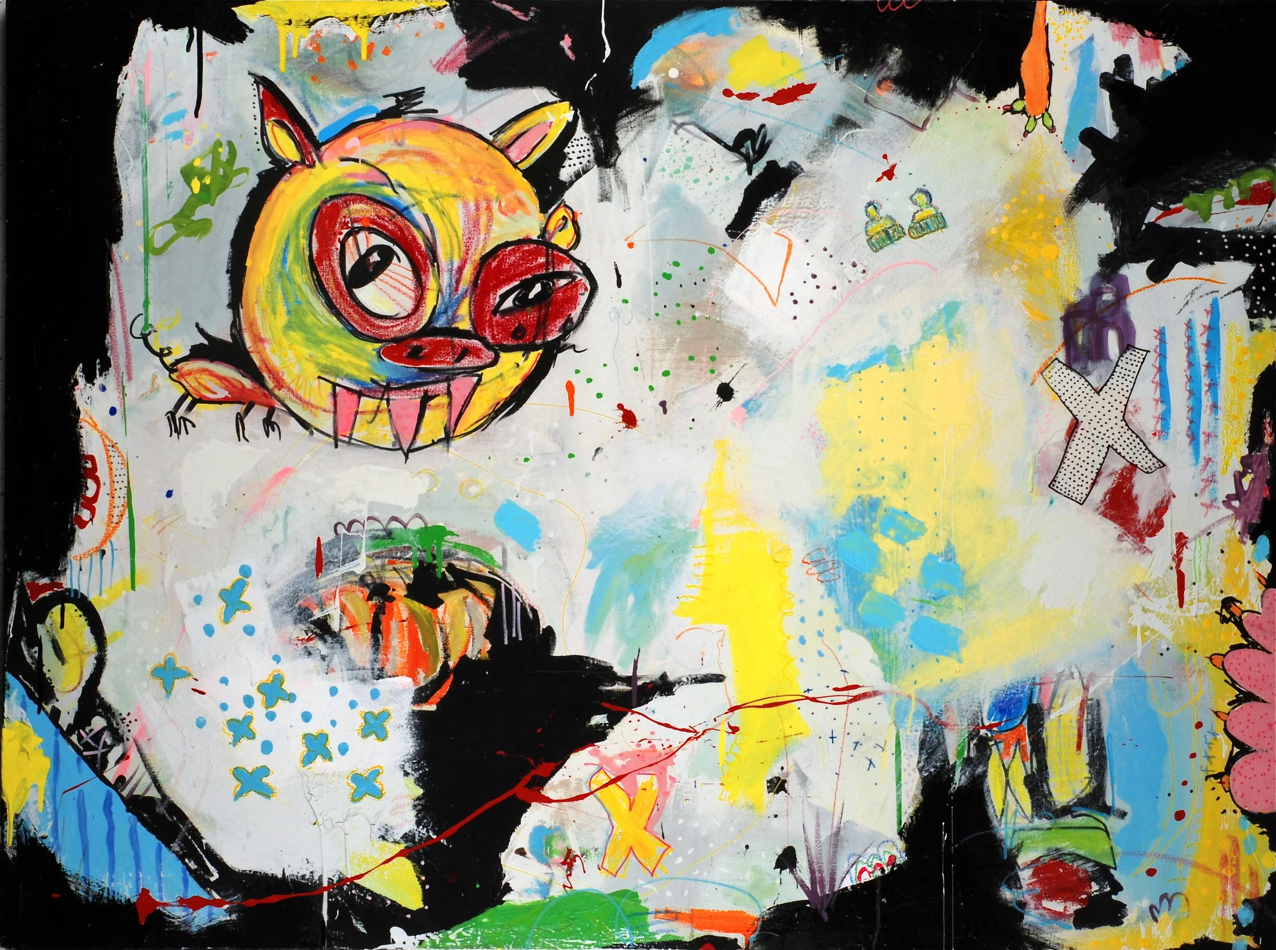 "Toxic Piggy" acrylic on canvas. 48in x 60in 